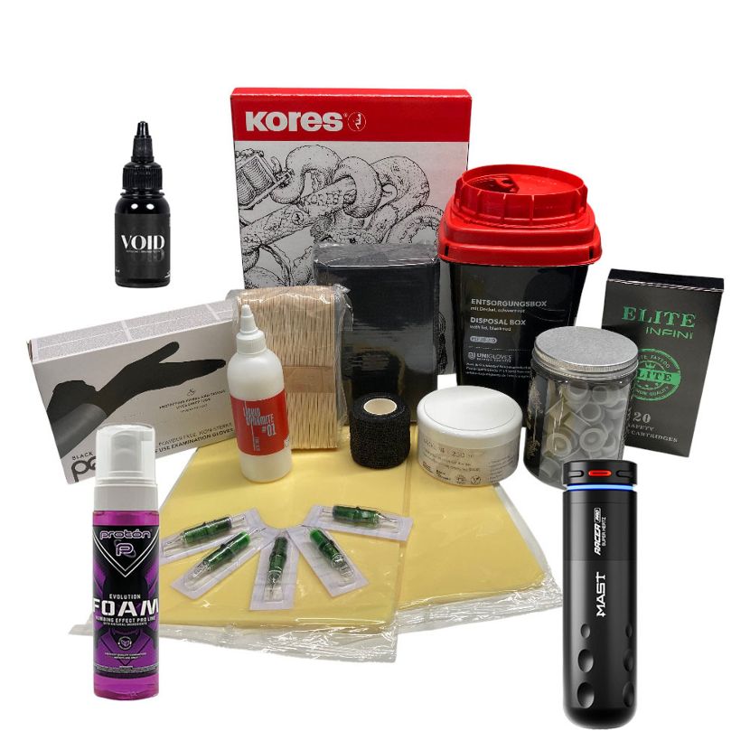 Einsteigerset für Tattoolehrlinge Premium - kabellos