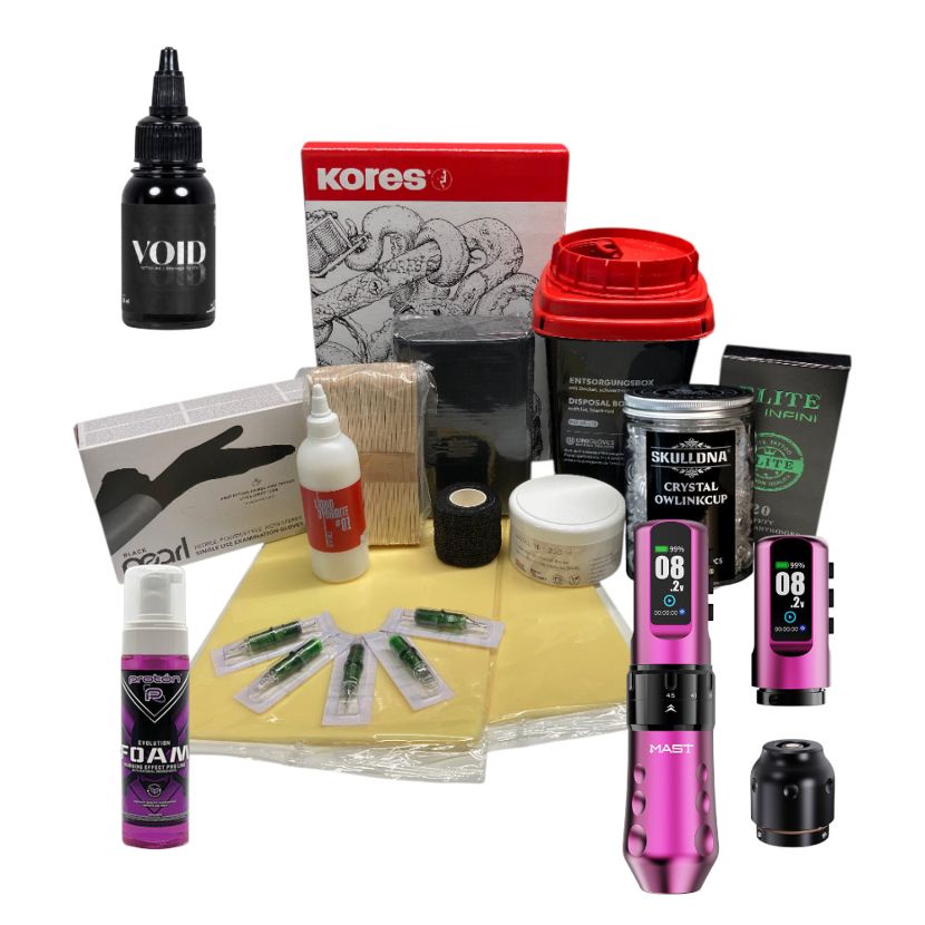 Premium Plus Wireless Starter Kit for Tattoo Apprentices Pink