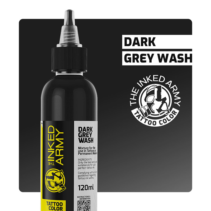 The Inked Army Tattoo Color - Dark Grey Wash, 120 ml