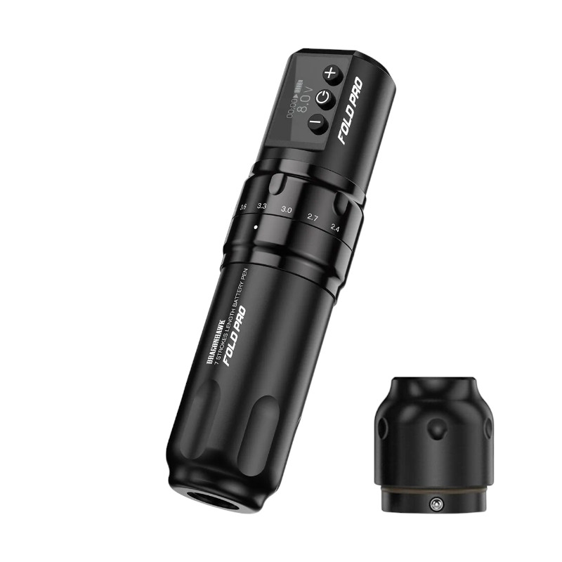 Dragonhawk Mast Fold Pro Wireless Tattoo Pen, Black