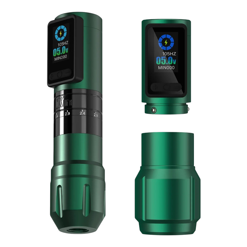 INKin - Inferno Wireless Tattoo Pen mit 2 Power Pack, Matt Grün