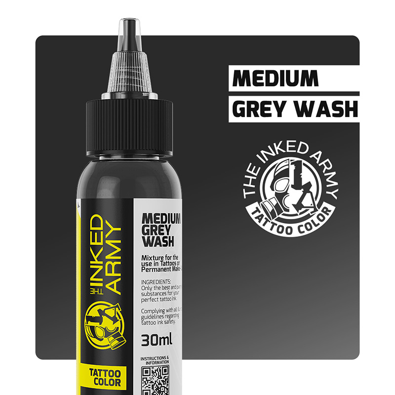 The Inked Army Tattoo Color - Medium Grey Wash, 30 ml