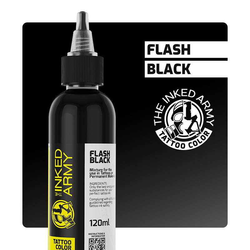 The Inked Army Tattoo Color - Flash Black, 120 ml