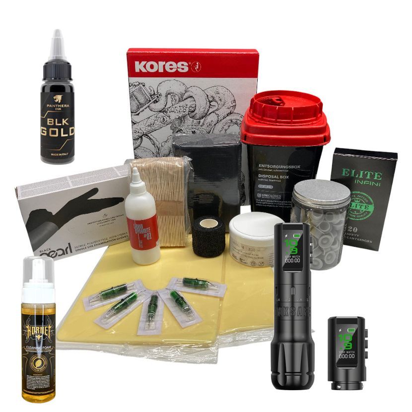 Einsteigerset für Tattoolehrlinge Premium - kabellos