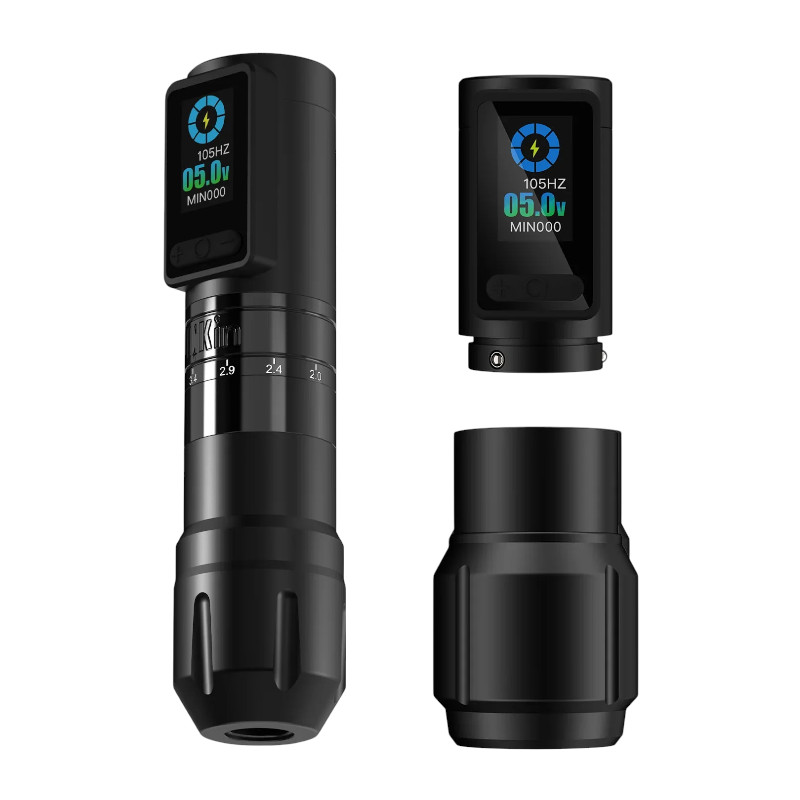 INKin - Inferno Wireless Tattoo Pen mit 2 Power Pack, Matt Schwarz