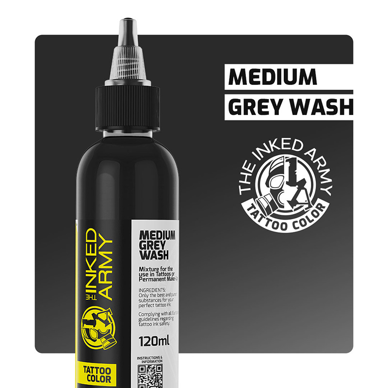 The Inked Army Tattoo Color - Medium Grey Wash, 120 ml