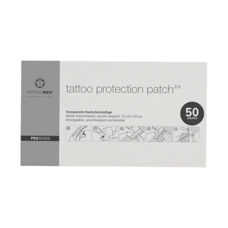 TattooMed Tattoo Protection Patch 2.0 - 10 x 20 cm, 50 Stück