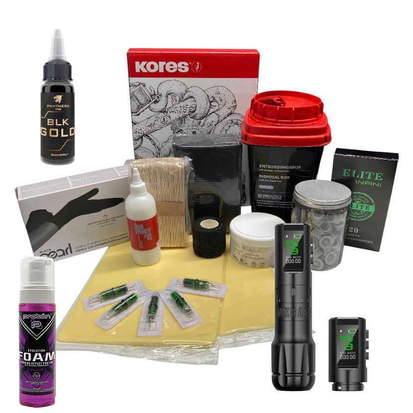 Einsteigerset für Tattoolehrlinge Premium - kabellos
