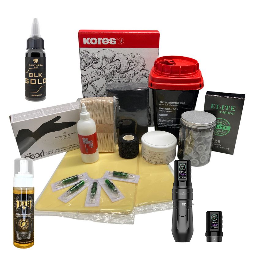 Einsteigerset für Tattoolehrlinge Premium Plus - kabellos