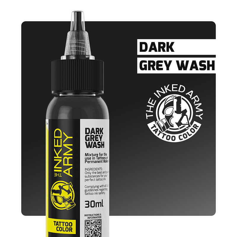 The Inked Army Tattoo Color - Dark Grey Wash, 30 ml