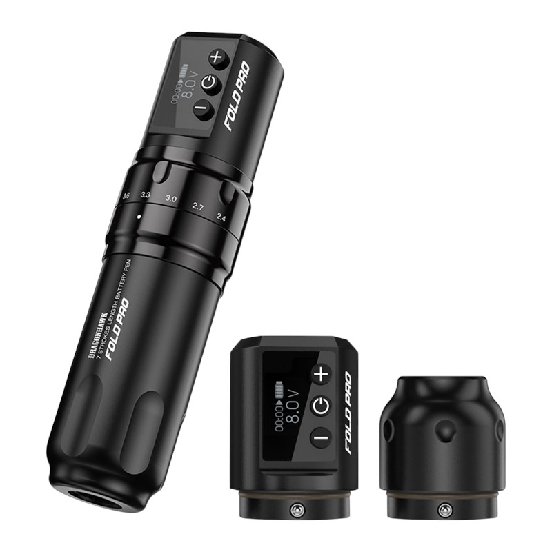 Dragonhawk Mast Fold Pro Wireless Tattoo Pen, schwarz